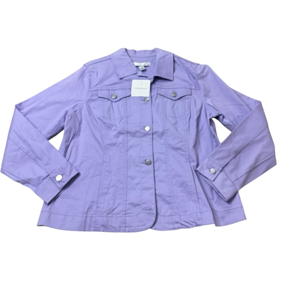 croft & barrow | Lavender Cotton-Blend Stretch Jean Jacket Pastel New With Tags - Picture 6 of 11